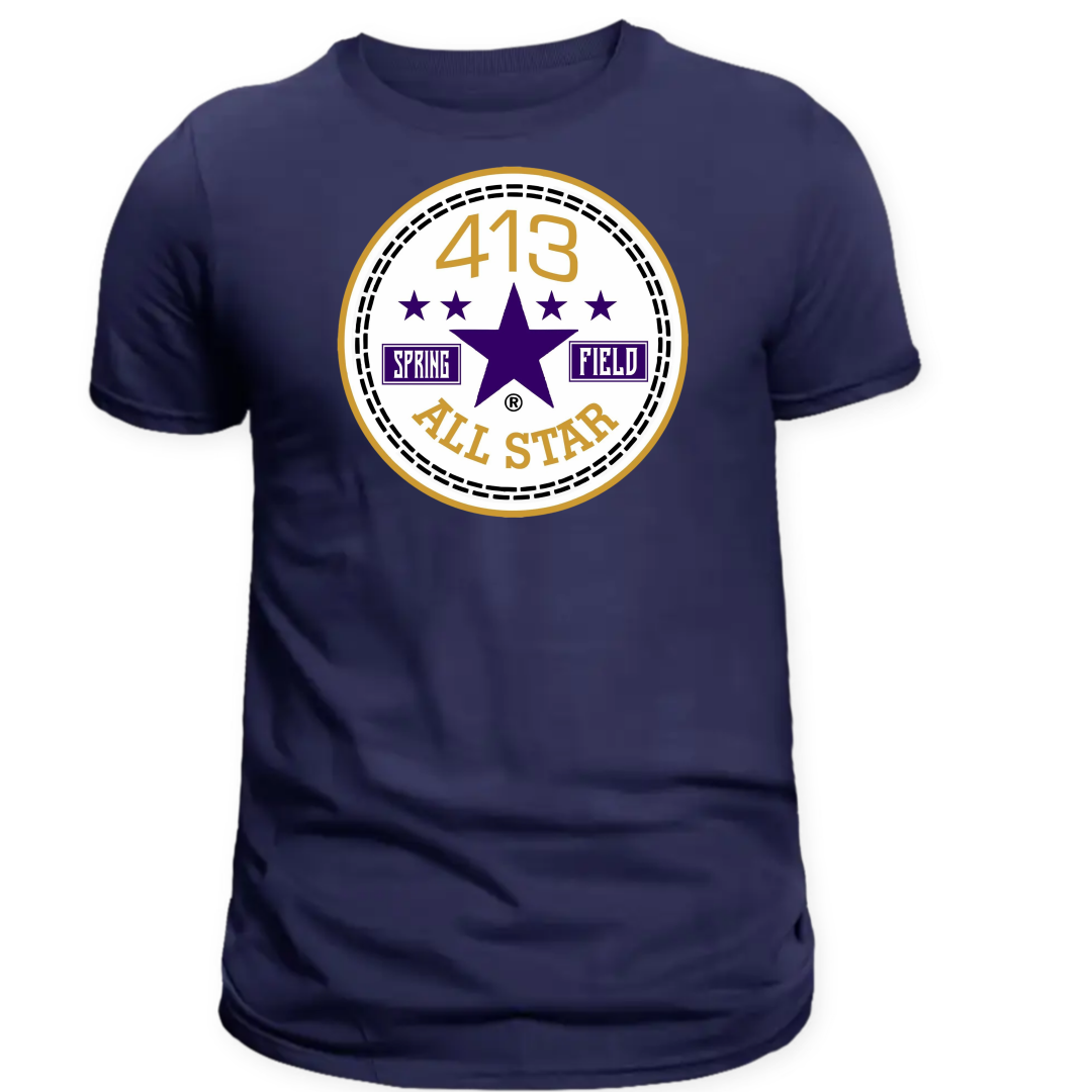 413 navy blue and gold allstar shirts