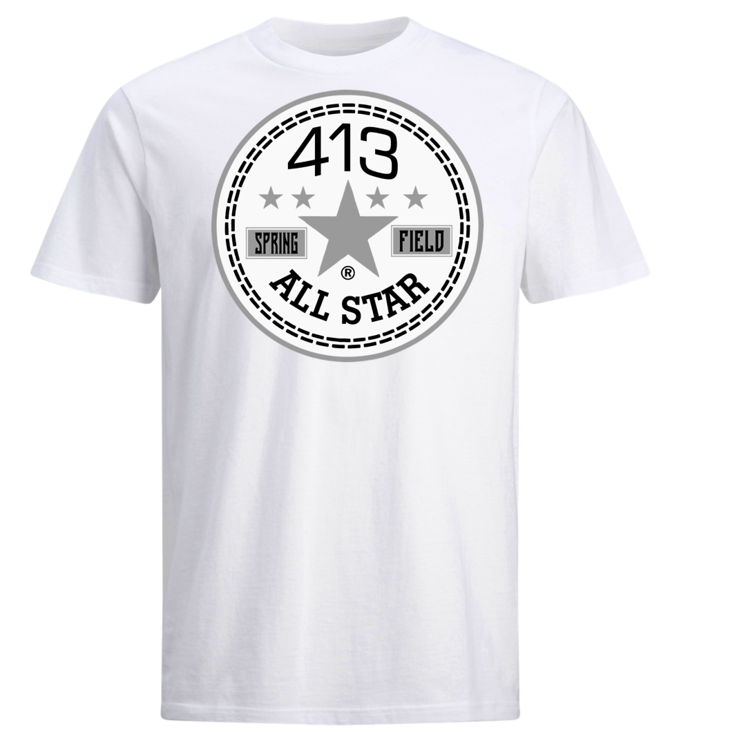 413 gray & white allstar shirts