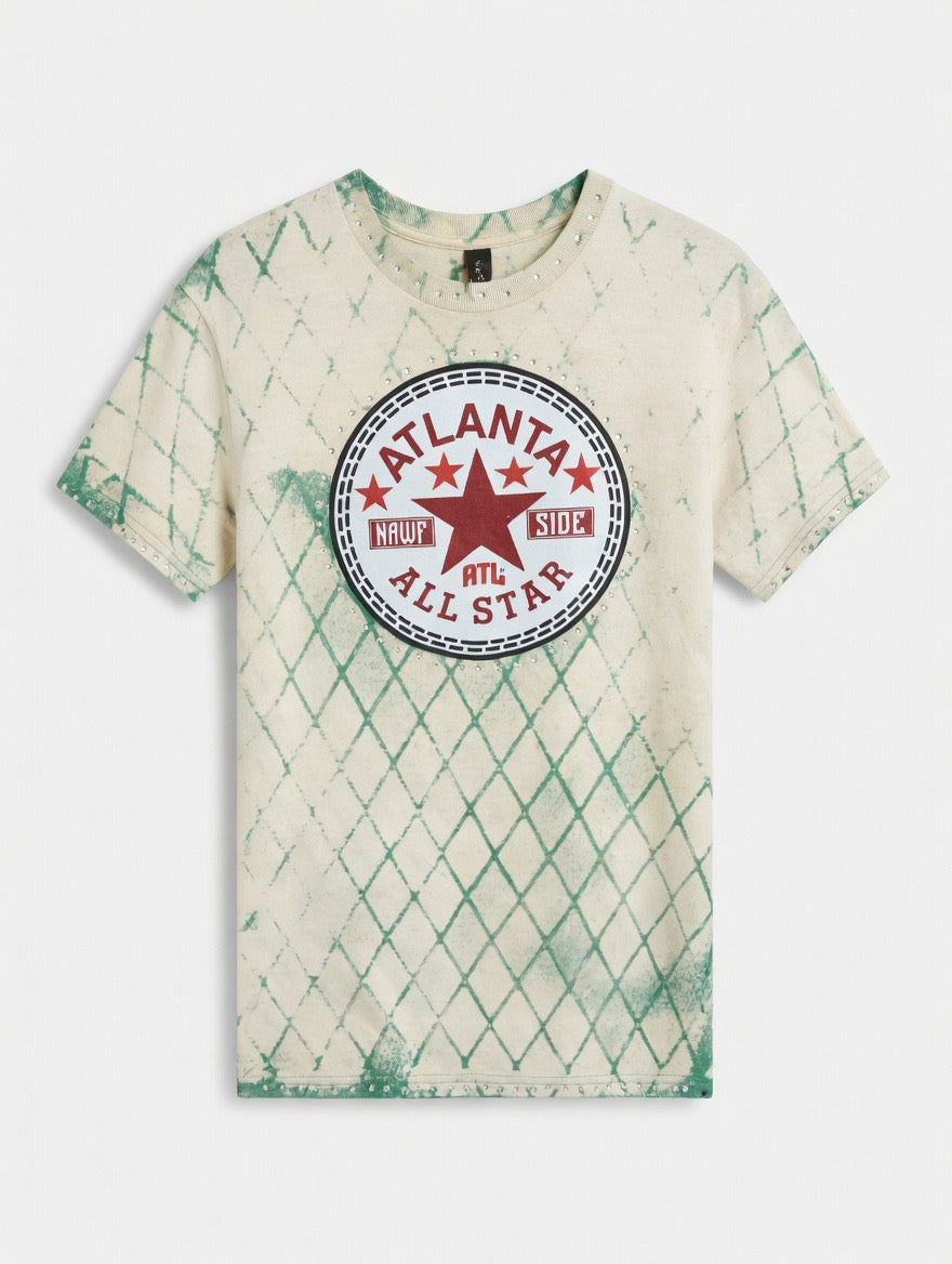 CUSTOM MADE LIGHT GREEN WAFFLE BACK ATLANTA ATLANTA ALL STAR SHIRT