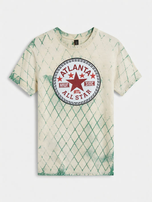 CUSTOM MADE LIGHT GREEN WAFFLE BACK ATLANTA ATLANTA ALL STAR SHIRT