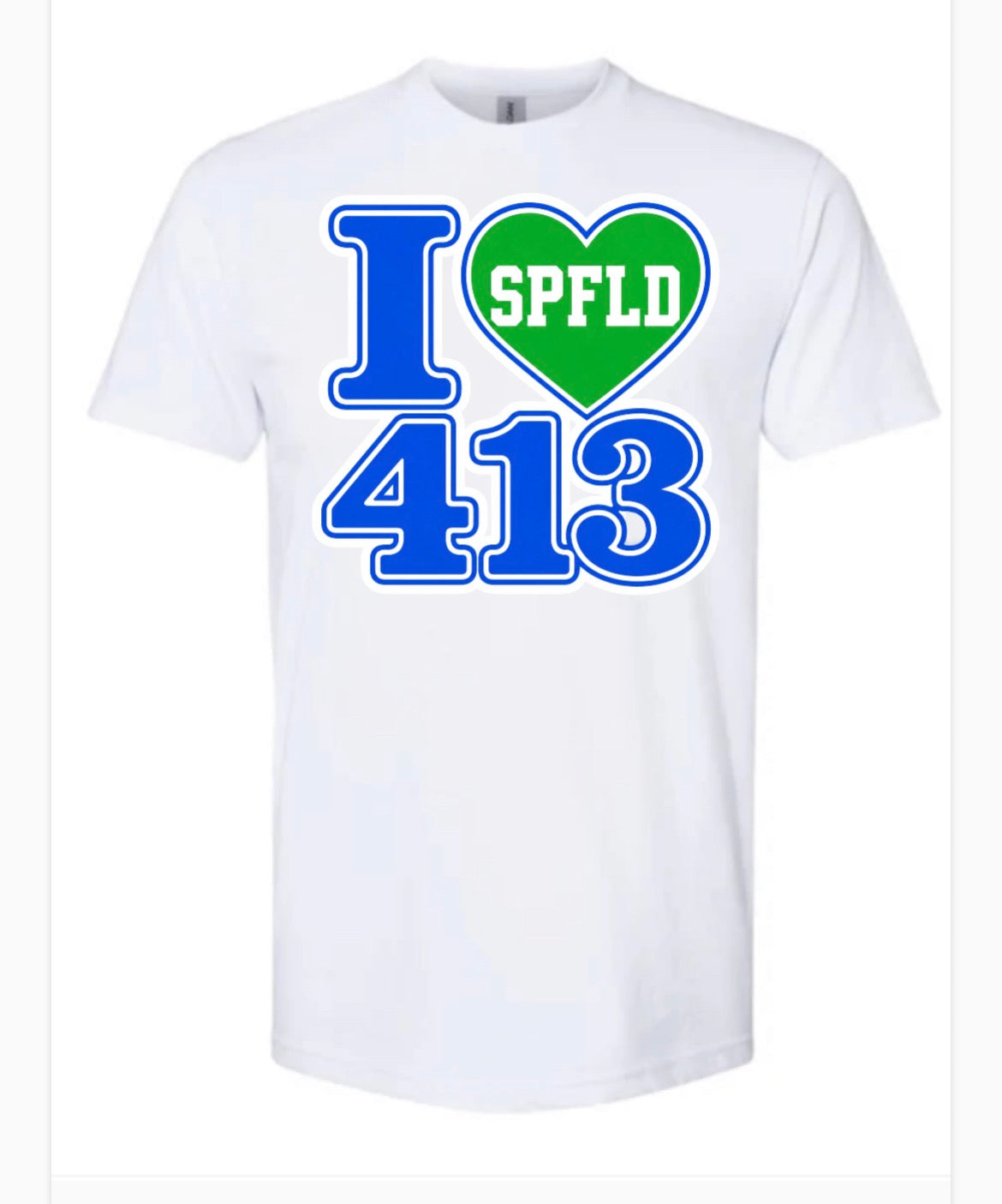 I LOVE 413 green & blue