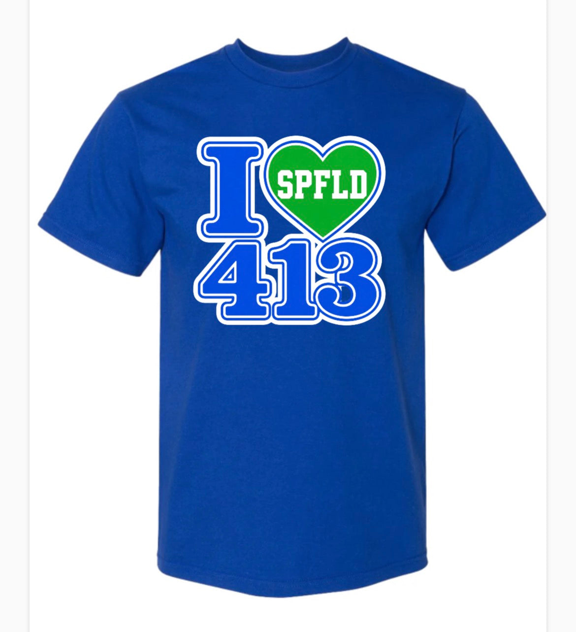 I LOVE 413 green & blue
